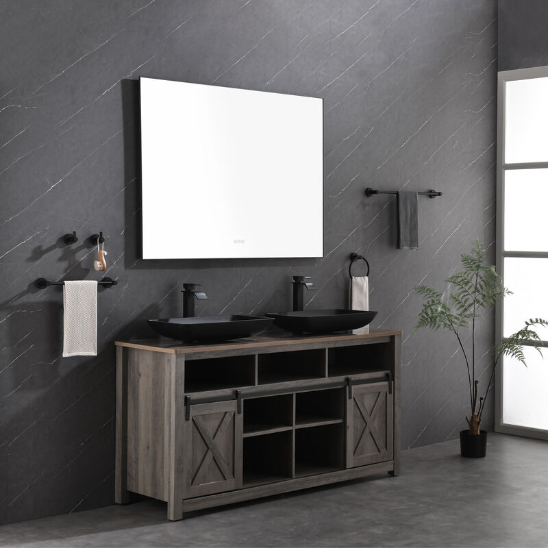 LED Backlit Bathroom Mirror Wall-Mounted Vanity Mirror with Smart Touch Button for Stylish Bathroom Lighting