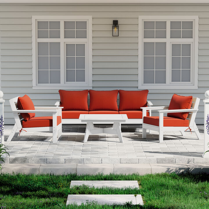 WestinTrends Outdoor 6-Piece Modular Sectional Patio Furniture Sofa Set