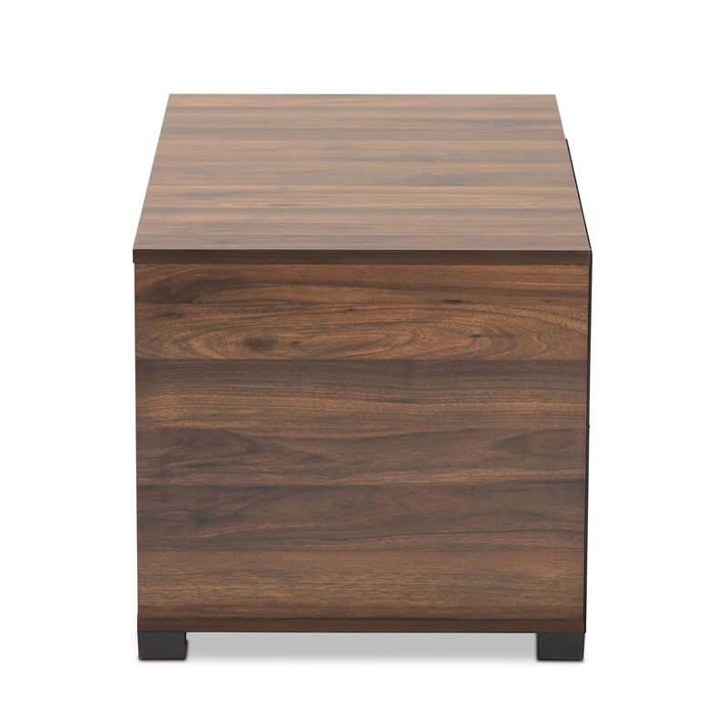 Baxton Studio Connor Modern Walnut Brown Finished 2 Door Cat Litter Box Cover House