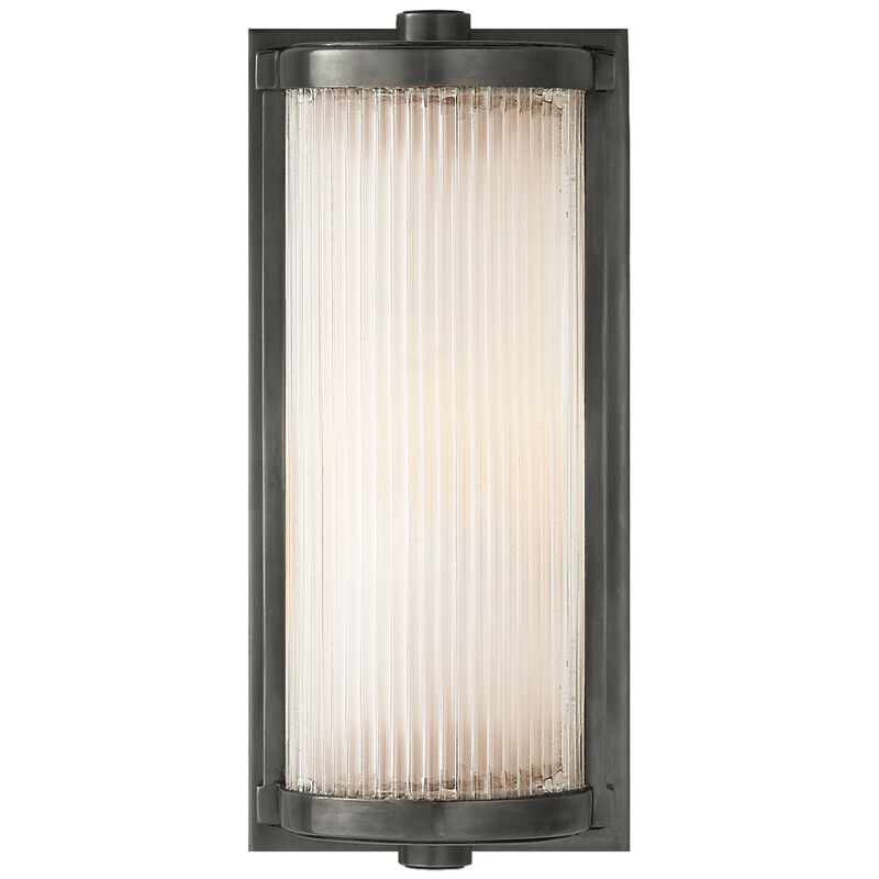 Dresser Short Glass Rod Light in Bronze