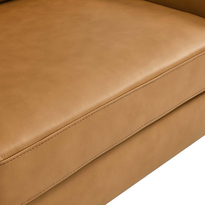 Corland Leather Loveseat Brown