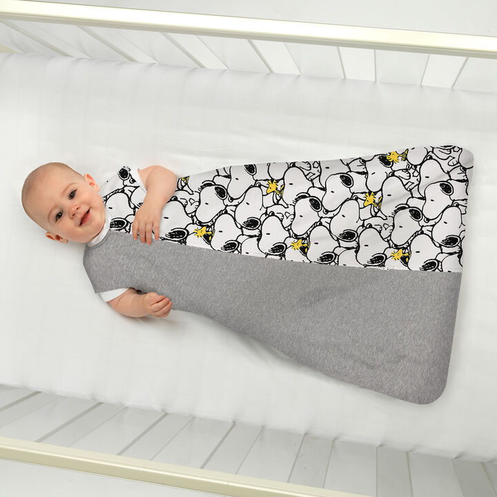 Lambs & Ivy Snoopy & Woodstock Breathable Cotton Jersey Baby Wearable Blanket