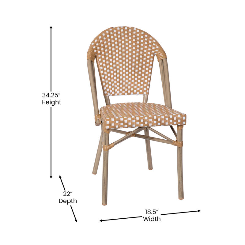 2PK White/Navy Paris Chair