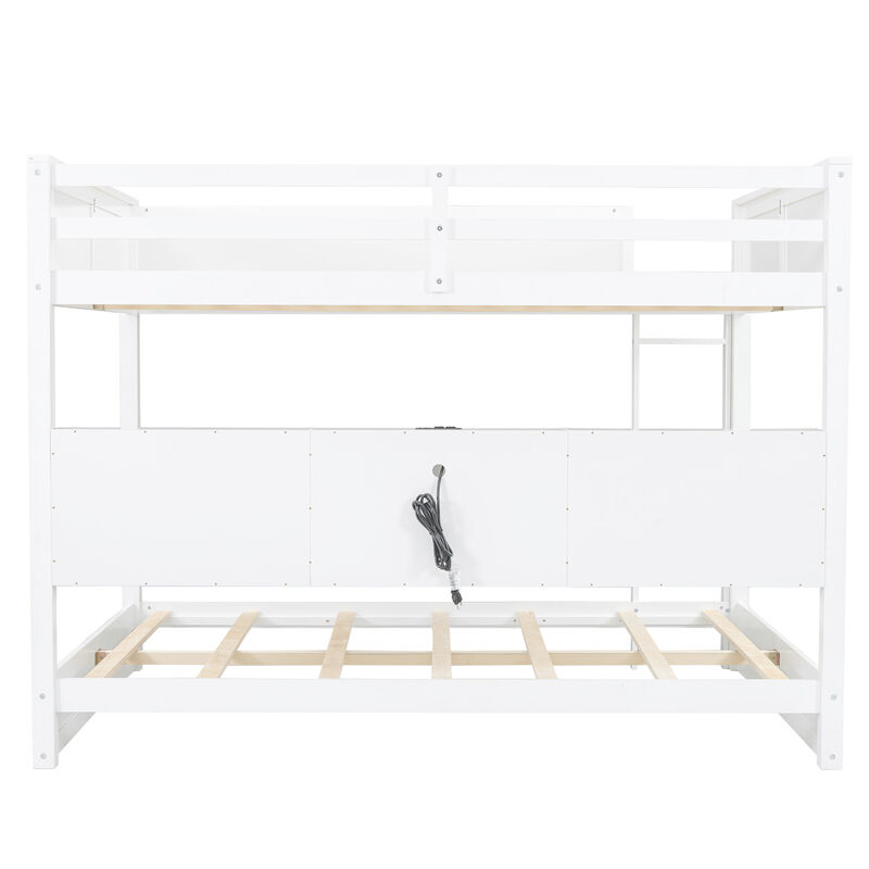 Merax Bunk Bed with Storage Cabinets and USB Ports