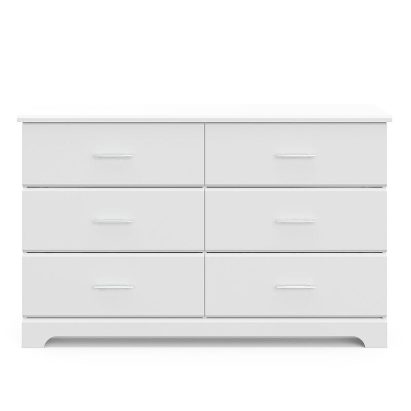 Storkcraft Brookside 6 Drawer Double Dresser (White) – GREENGUARD Gold Certified