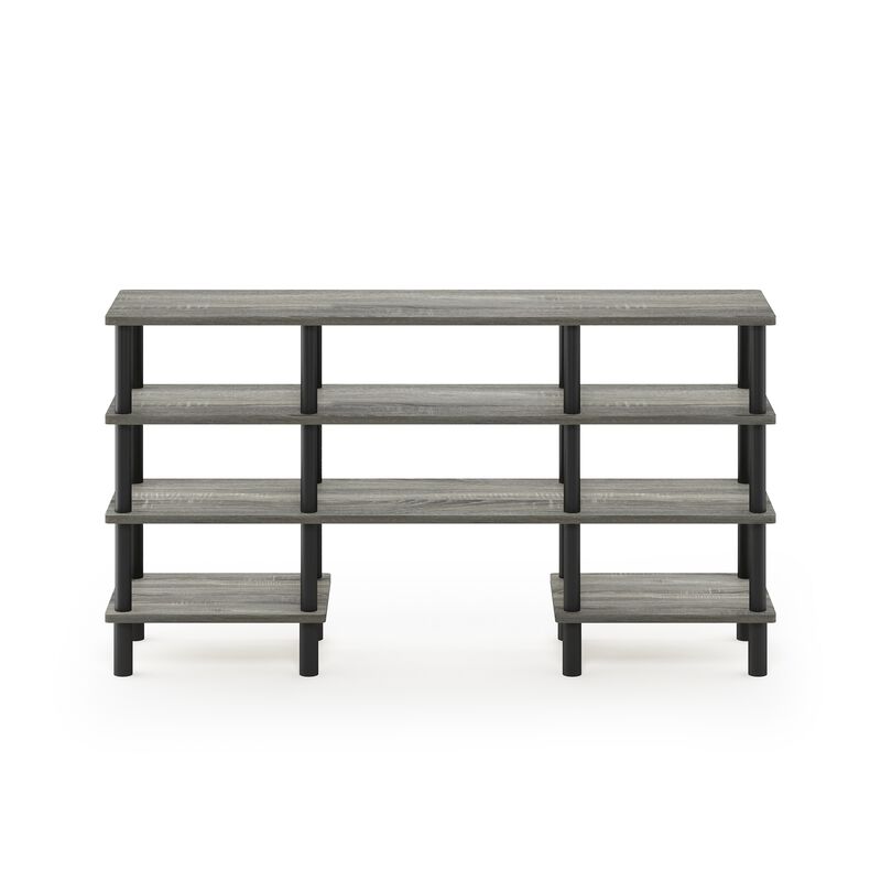 Furinno Furinno Turn-N-Tube 4-Tier Multipurpose Wide Shelf TV Stand, French Oak/Black