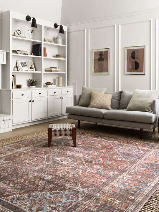 Loren LQ13 Brick/Midnight 18" x 18" Sample Rug