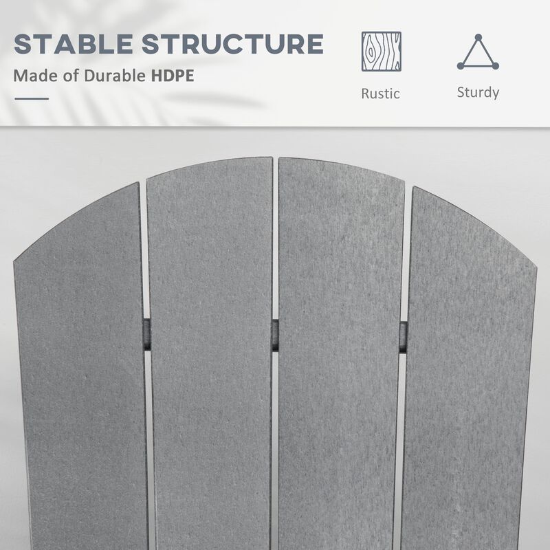 Light Gray Outdoor Seating: HDPE Adirondack Rocking Chair