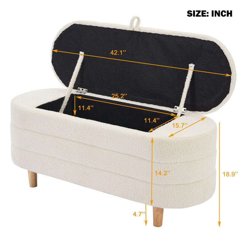 Merax Fabric Storage Ottoman Bench for Bedroom