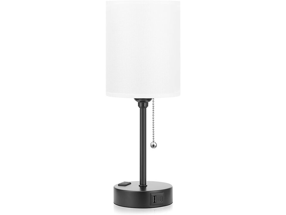 Pull Chain Table Lamps with AC Outlet