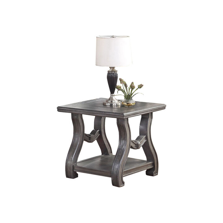 End Table With Open Shelf In Silver