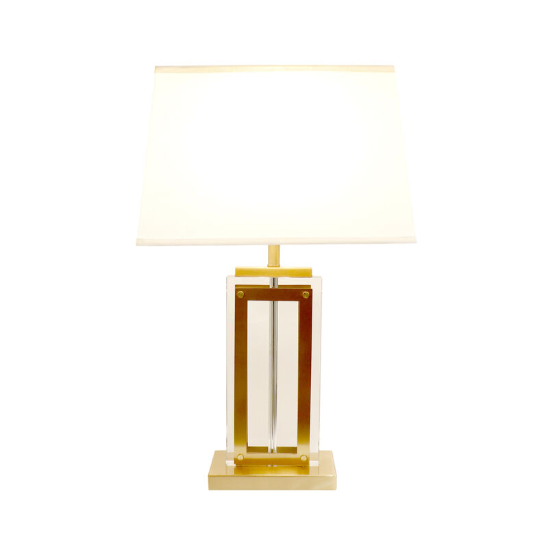 Pasargad Home Astoria Glass & Steel Table Lamp, H26"