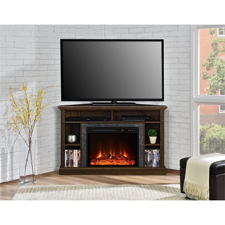 Ameriwood Home Overland Electric Corner Fireplace Space Heater for TVs up to 50"