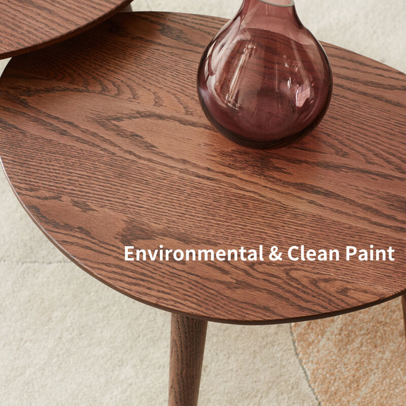 Solid Oak Wood Coffee Table - Easy Assembly