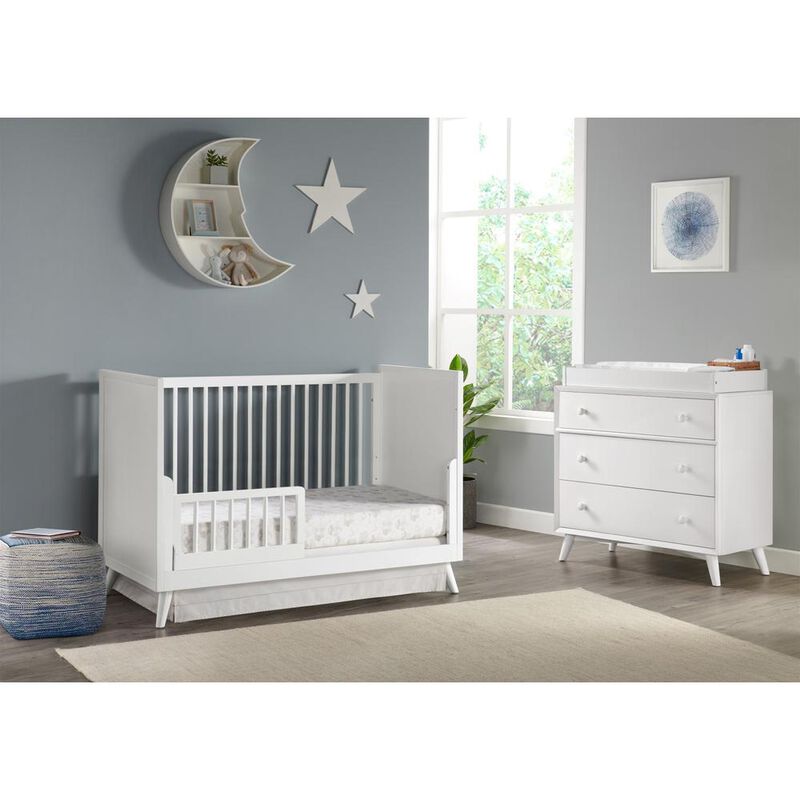 Oxford Baby Dawson 3 In 1 Convertible Crib White