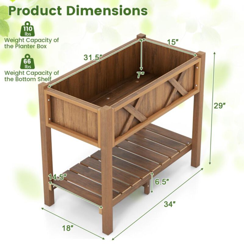Hivvago HIPS Raised Garden Bed Poly Wood Elevated Planter Box