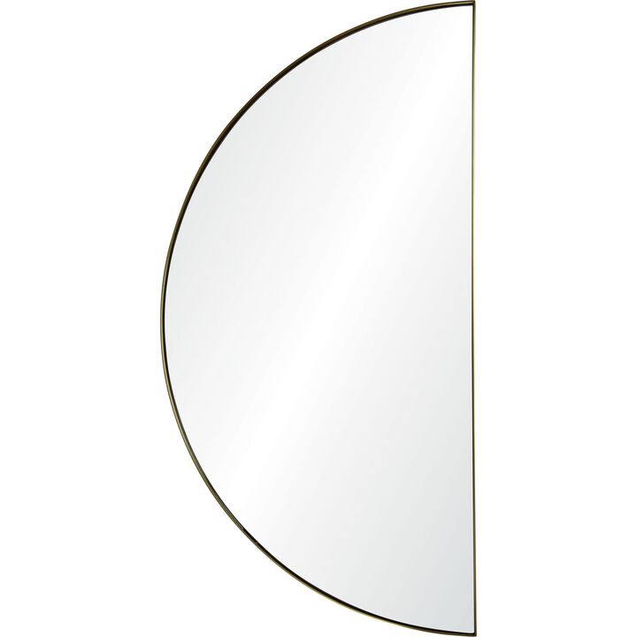 40" Half Moon Glass Framed Wall Mirror