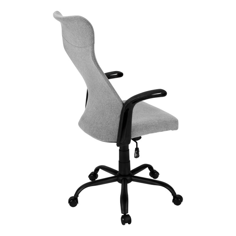 Monarch Specialties I 7325 Office Chair, Adjustable Height, Swivel, Ergonomic, Armrests, Computer Desk, Work, Metal, Mesh, Grey, Black, Contemporary, Modern