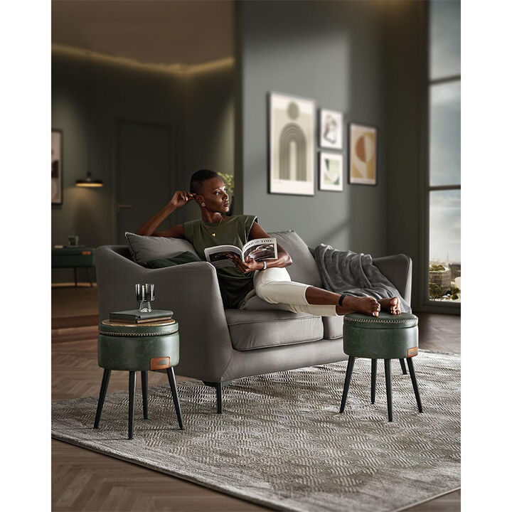 Storage Ottoman Vanity Stool – Compact Upholstered Seat with Hidden Storage