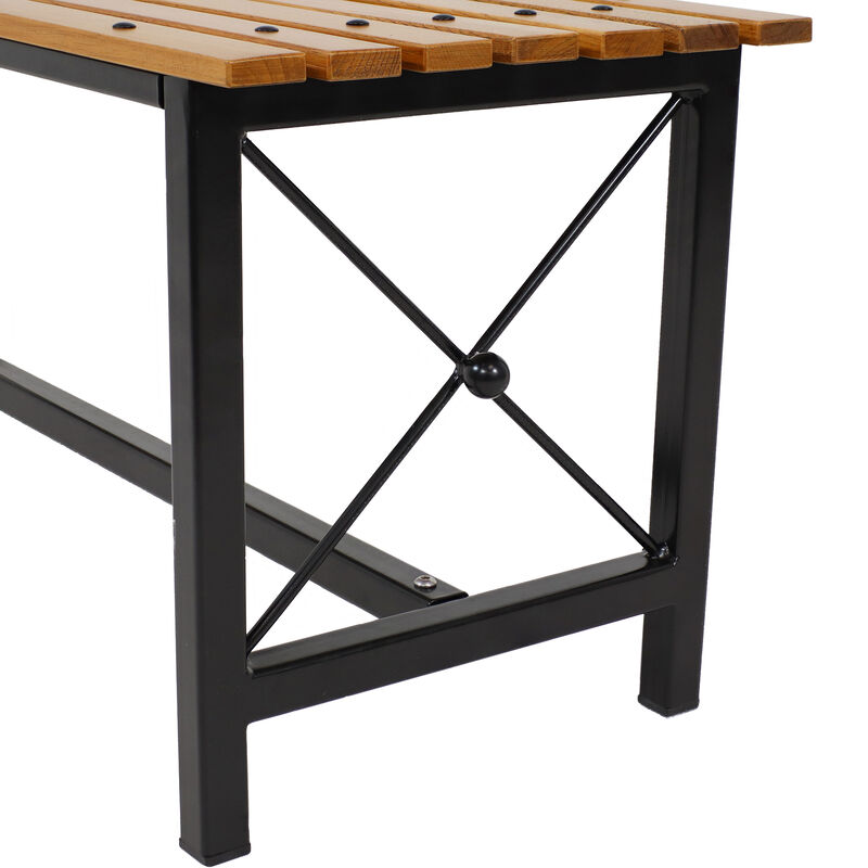 Sunnydaze 17.75" European Chestnut Patio Dining Bench
