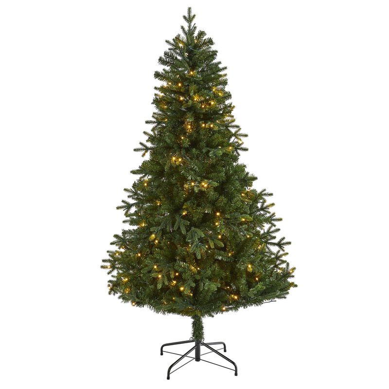 Nearly Natural Vermont Fir Artificial Christmas Tree with Clear LED Lights
