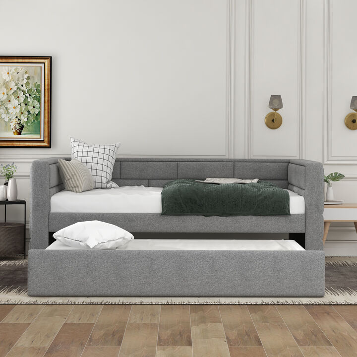 Merax Upholstered Daybed with Padded Back