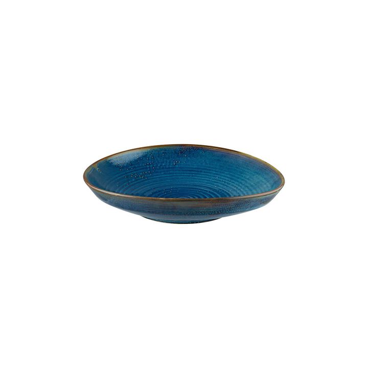Sapphire dia.11.5" h:2.5" 55 oz. Round Blue Porcelain Bowl