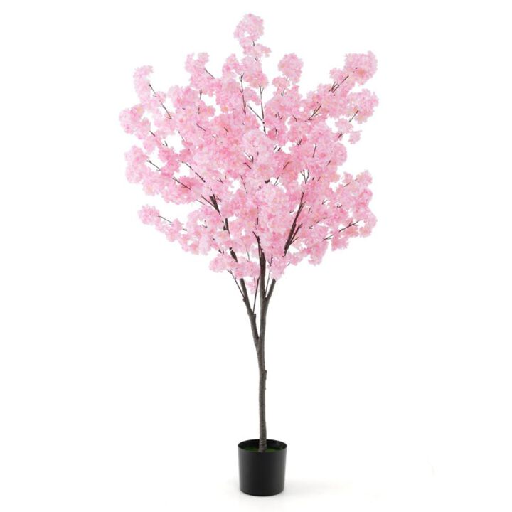 Hivvago 6.5 FT Tall Artificial Cherry Blossom Tree with 1170 Pink Flowers