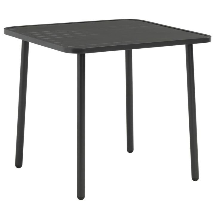 vidaXL Garden Table Dark Grey 31.5"x31.5"x28.3" Steel