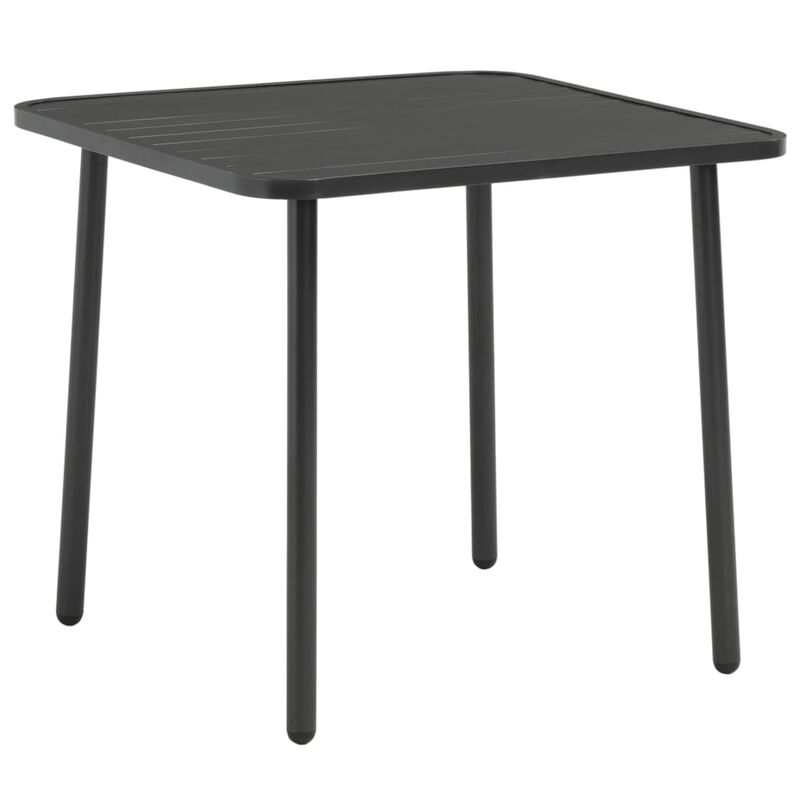 vidaXL Garden Table Dark Grey 31.5"x31.5"x28.3" Steel