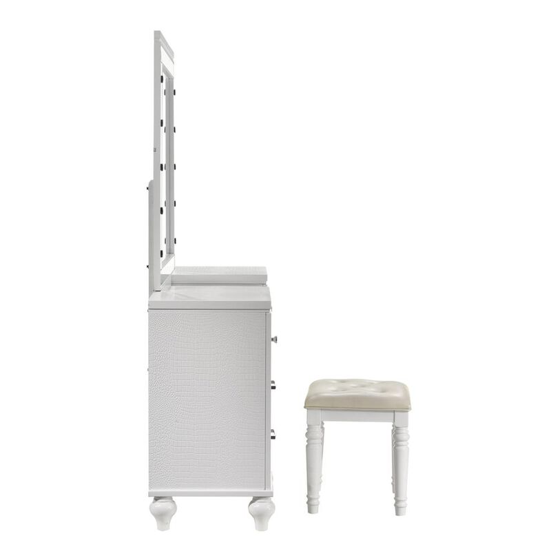 New Classic Furniture Valentino Vanity Table Stool-White