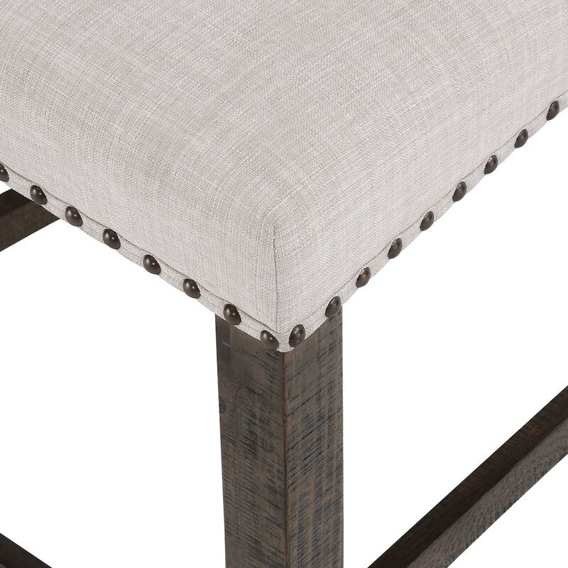 Jofran Willow Creek Distressed Slatback Upholstered Counter Stool (Set of 2)