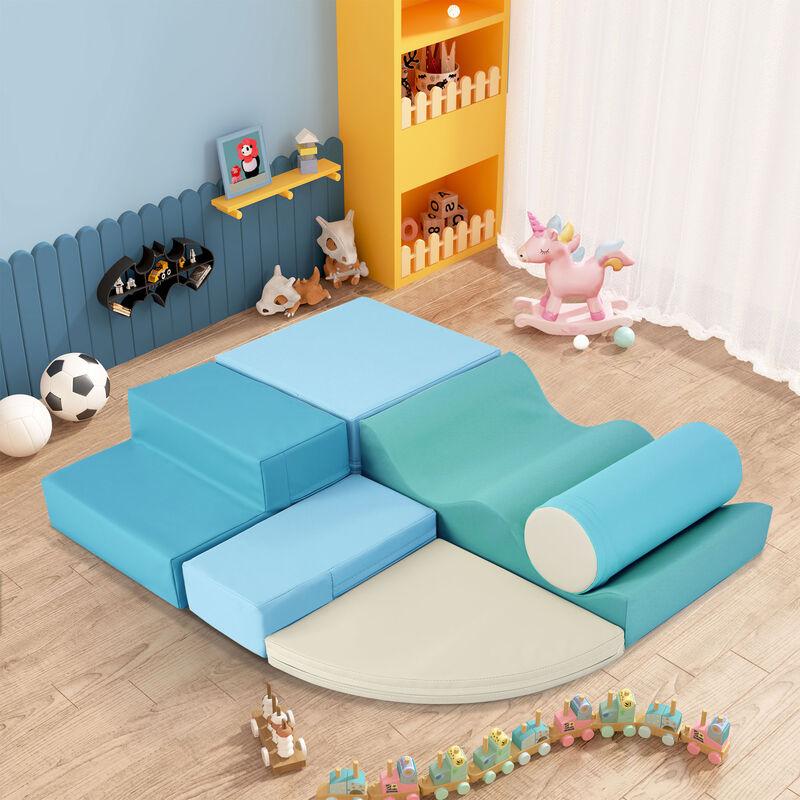 Merax Soft Climb and Crawl Foam Kids Playset 6 in 1