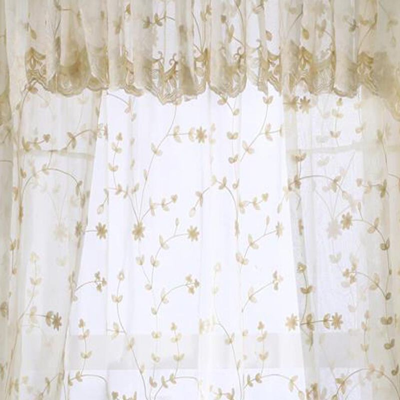 Commonwealth Habitat Grandeur Deep Scalloped Embroidery Pole Top Swag - 80x36" - Cream