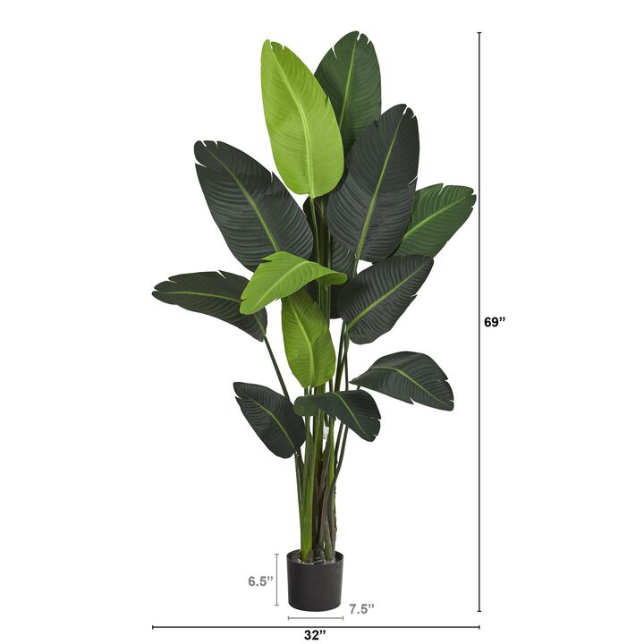 Hivvago 69 Inches Traveler Feets Palm Artificial tree