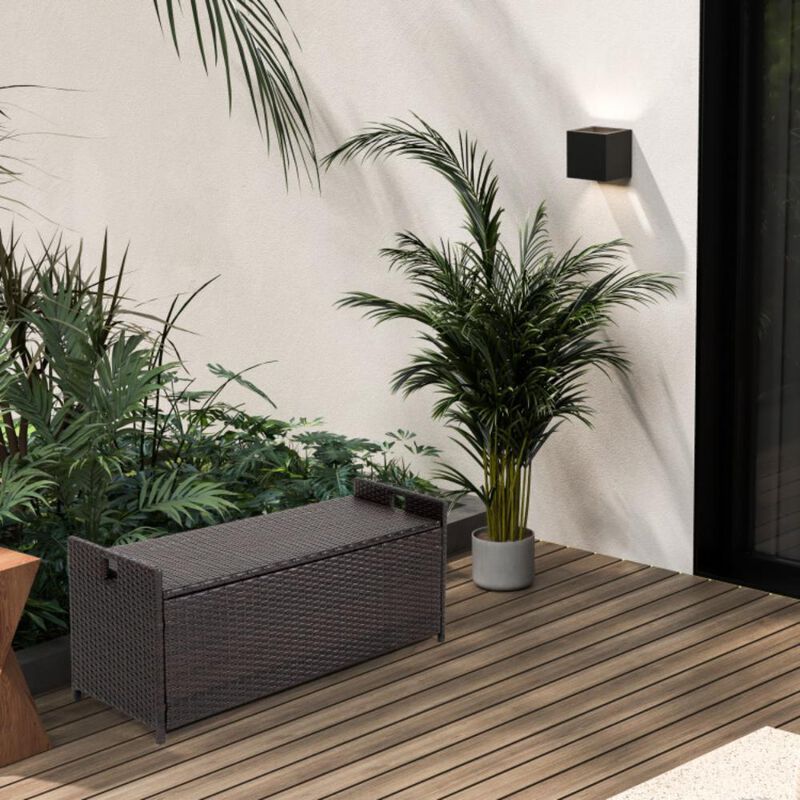 Hivvago 34 Gallon Patio Storage Bench with Seat Cushion and Zippered Liner
