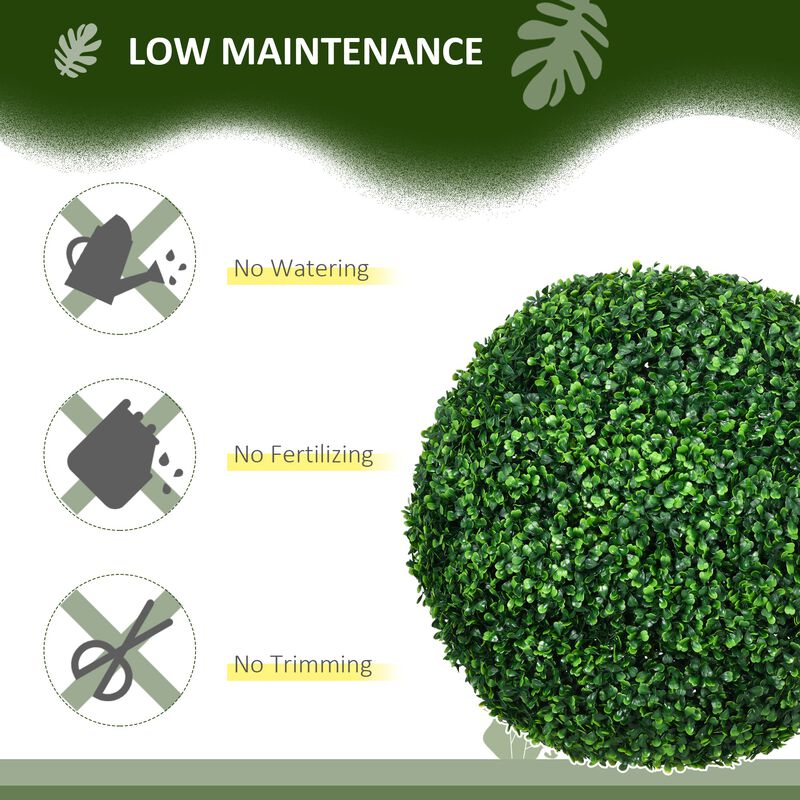 19.75" Artificial Boxwood Topiary: 2-Pack, Ball Shaped