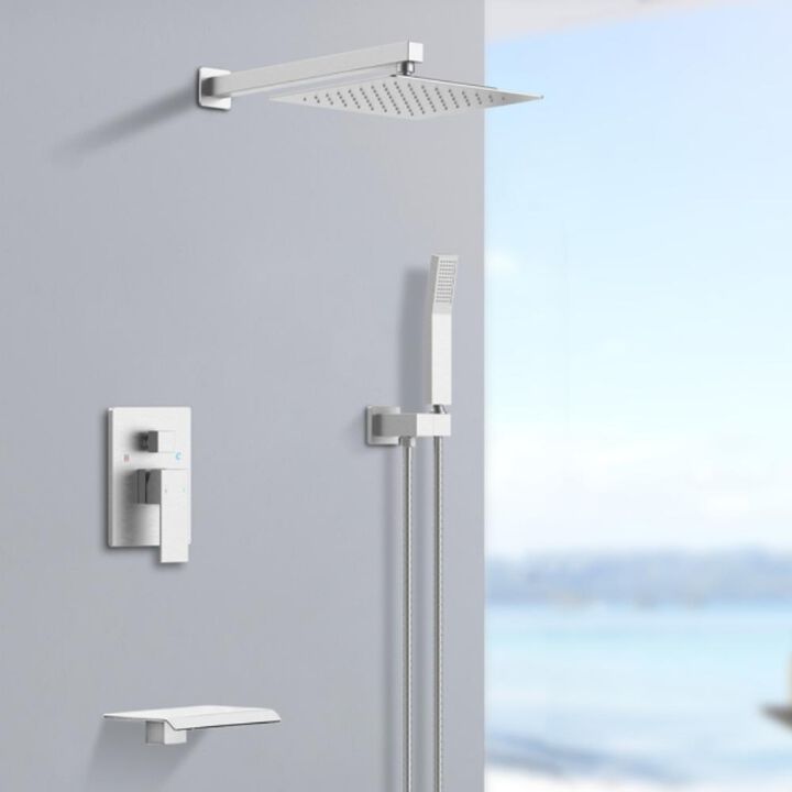 Freestanding Bathtub Faucet High Flow Tub Filler with Handheld Shower and Swivel Spout