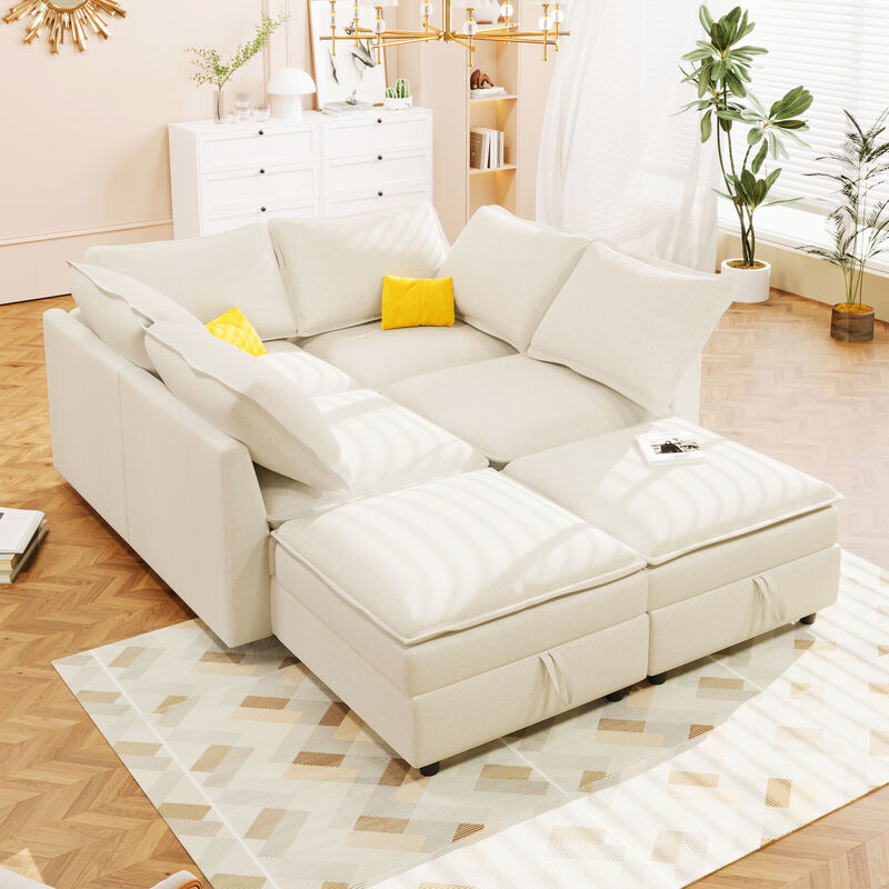 Merax Versatile 6-seat Modular Sofa with Storage