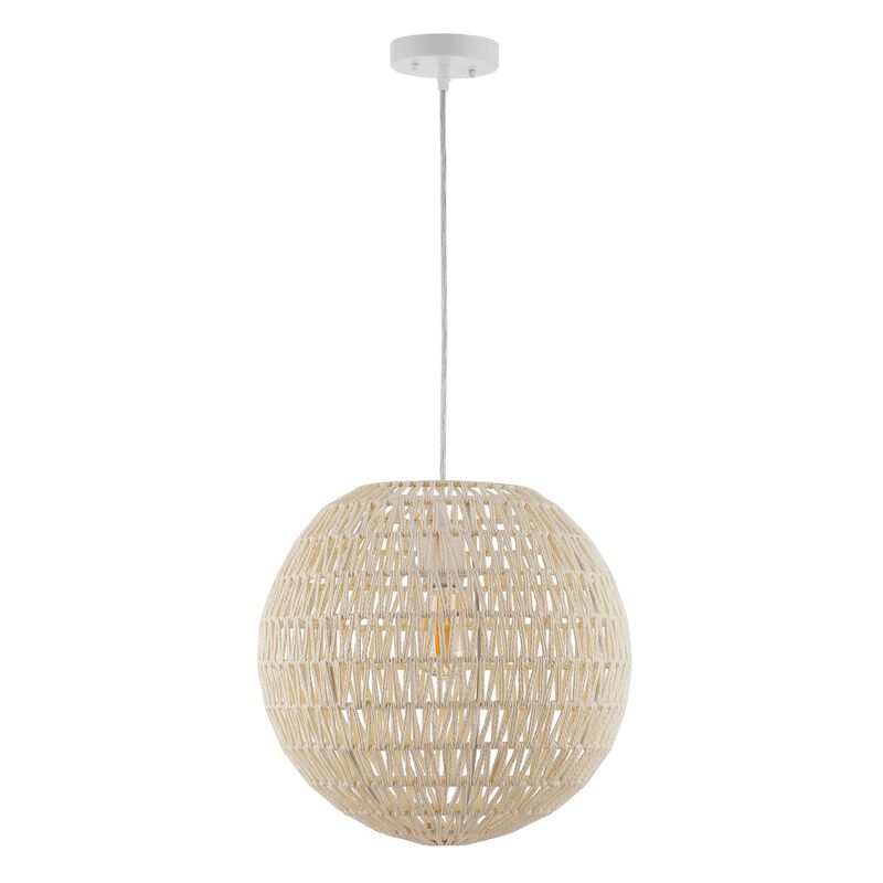 Luna Bohemian Modern Woven Rattaniron LED Pendant