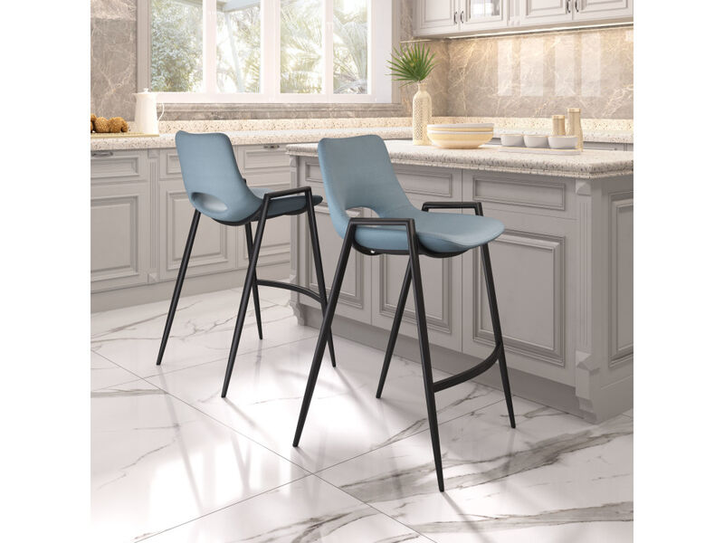 Desi Counter Stool (Set of 2) Azure Gray