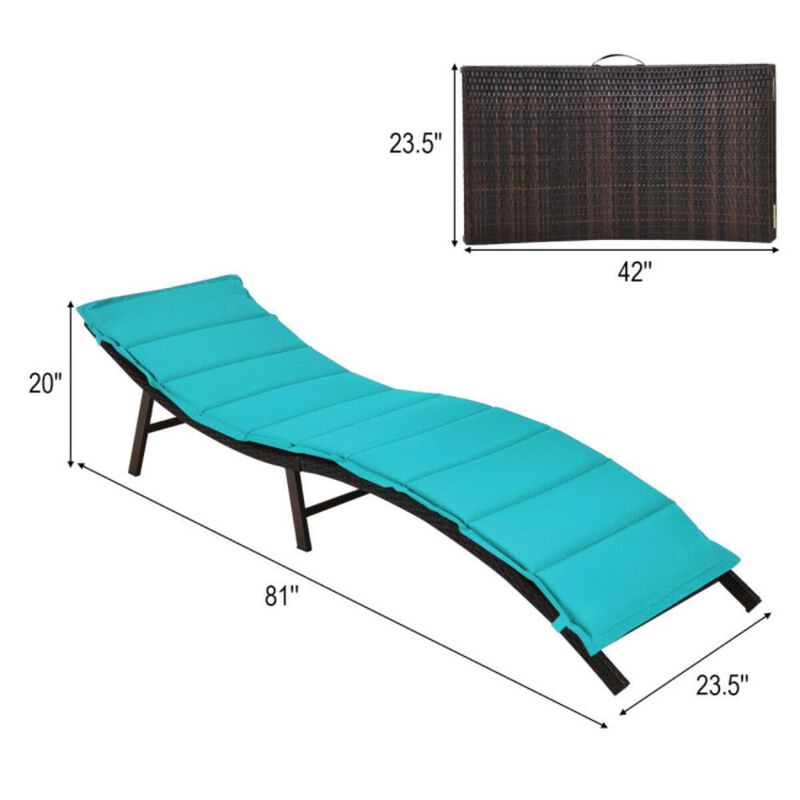 Hivvago 2 Pieces Folding Patio Lounger Chair