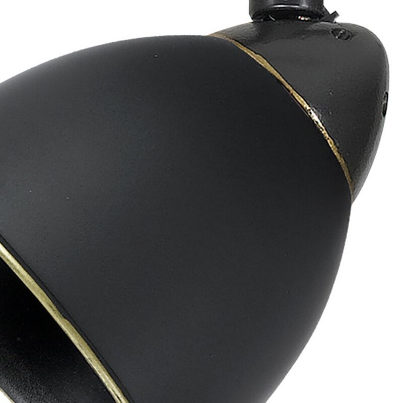 Round Metal Shade Track Light Head and Frame, Dark Bronze - Benzara