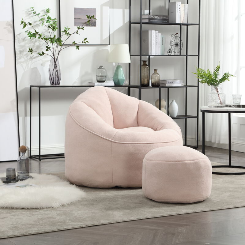 Merax Bean Bag Sofa Accent Chair with Footrest