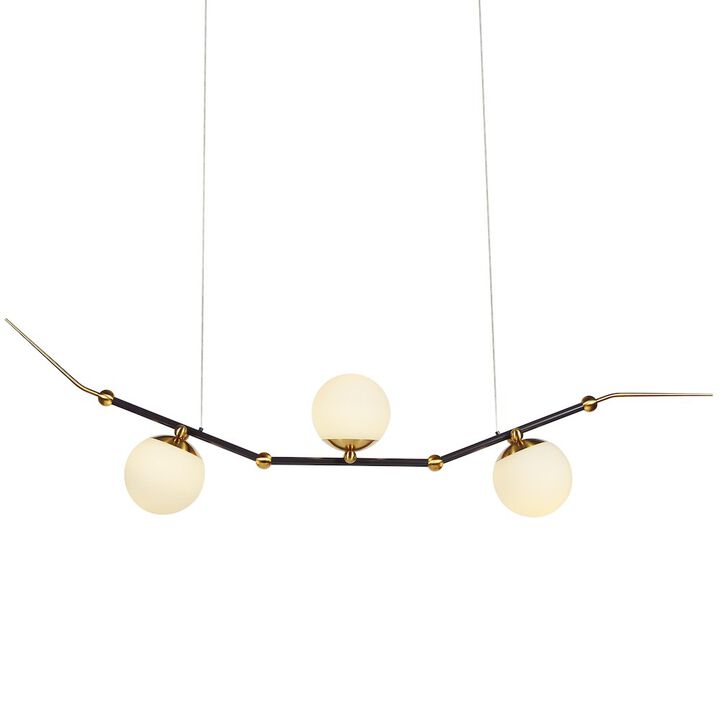 VONN Lighting Height Adjustable Pendant Light Integrated LED Linear Chandelier