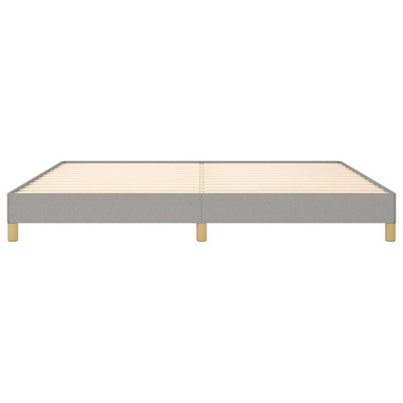 vidaXL Light Gray King-Size Bed Frame - Fabric, Plywood, Engineered Wood Material - Modern Design - Durable Structure - Safe to Use - California Proposition 65 Compliant