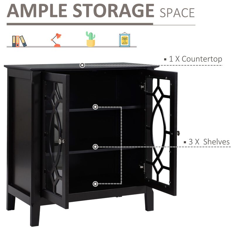 Espresso Dining Storage: Display Cabinet with Glass Doors
