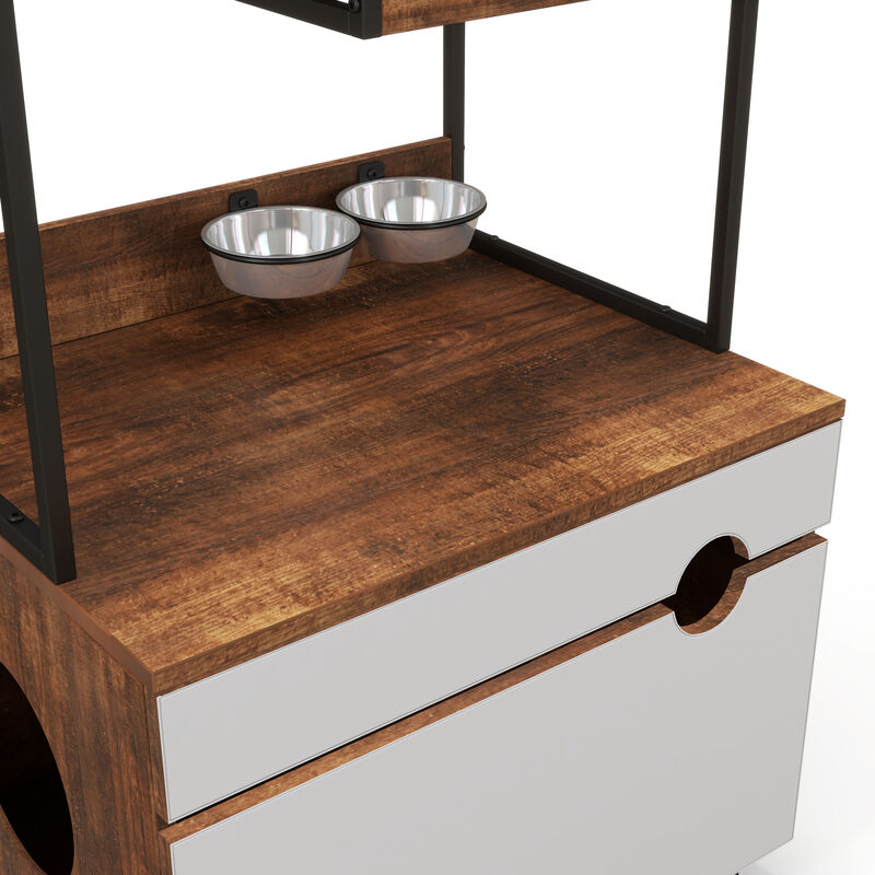 Streamdale Rustic Cat Furniture with Litter Box Enclosures