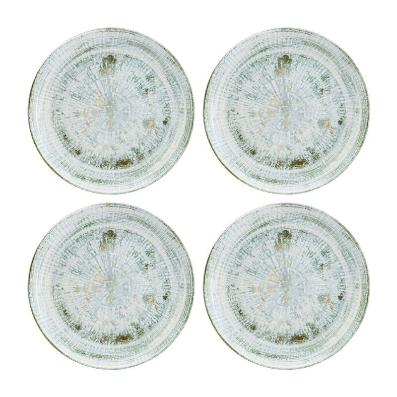 Odette dia.9" Round Decorated Porcelain Plate (Set of 4)