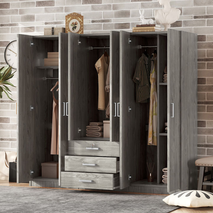 Merax 6-Doors Wooden Wardrobe Storage for Bedroom